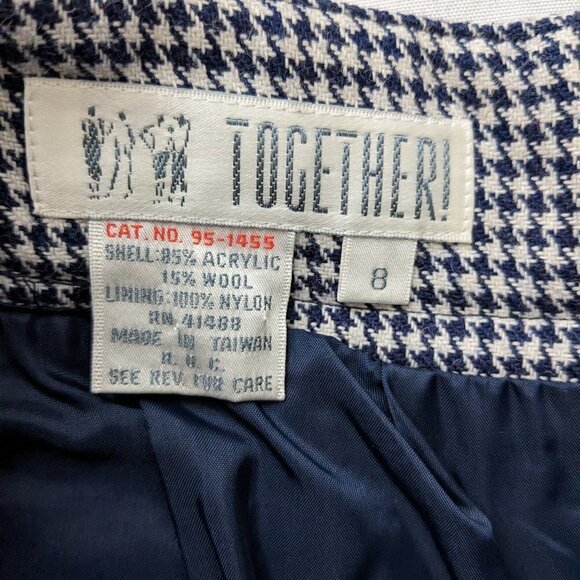 Vintage Houndstooth Pencil Skirt W/Pleated Back Size 8 - Picture 6 of 6